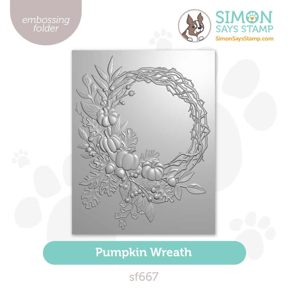 Simon Says Stamp Embossing Folder Pumpkin Wreath sf667 Stamptember