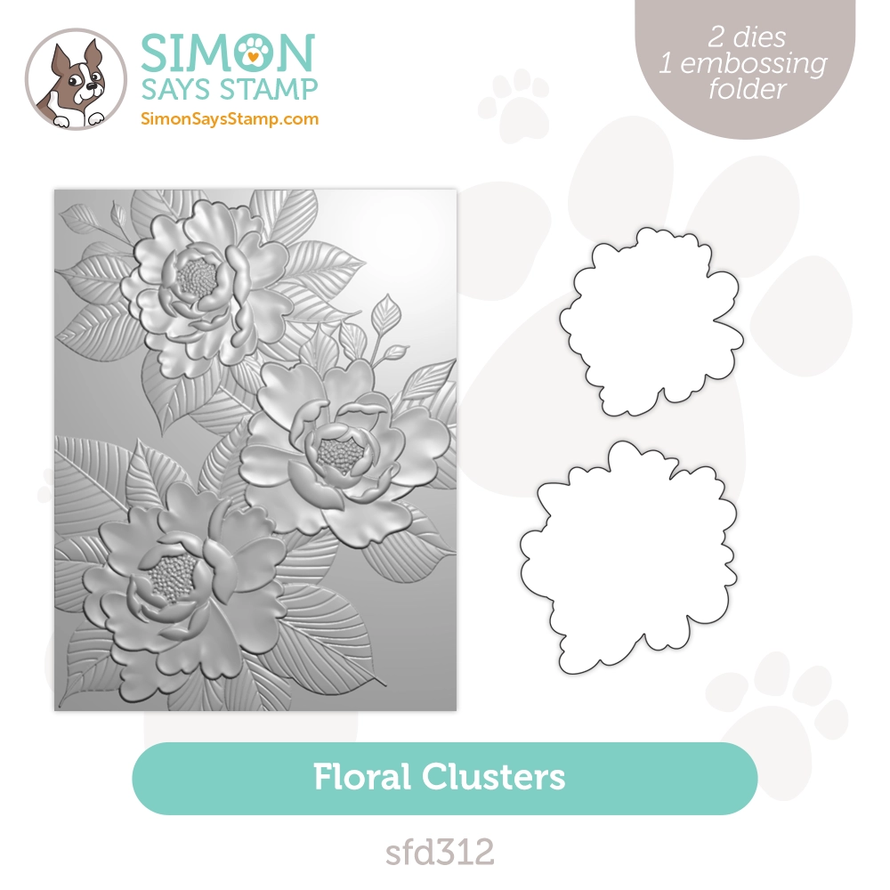 Simon Says Stamp Embossing Folder and Dies Floral Clusters sfd312 Out