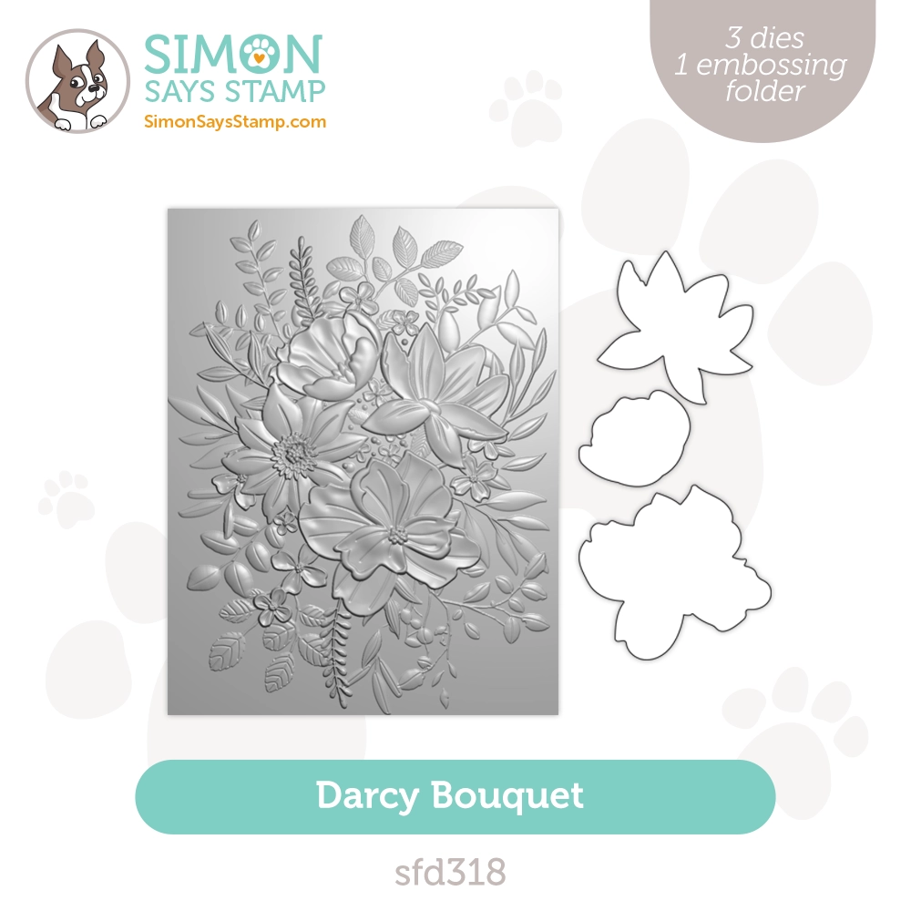 Simon Says Stamp Embossing Folder And Dies Darcy Bouquet sfd318 Just A Note