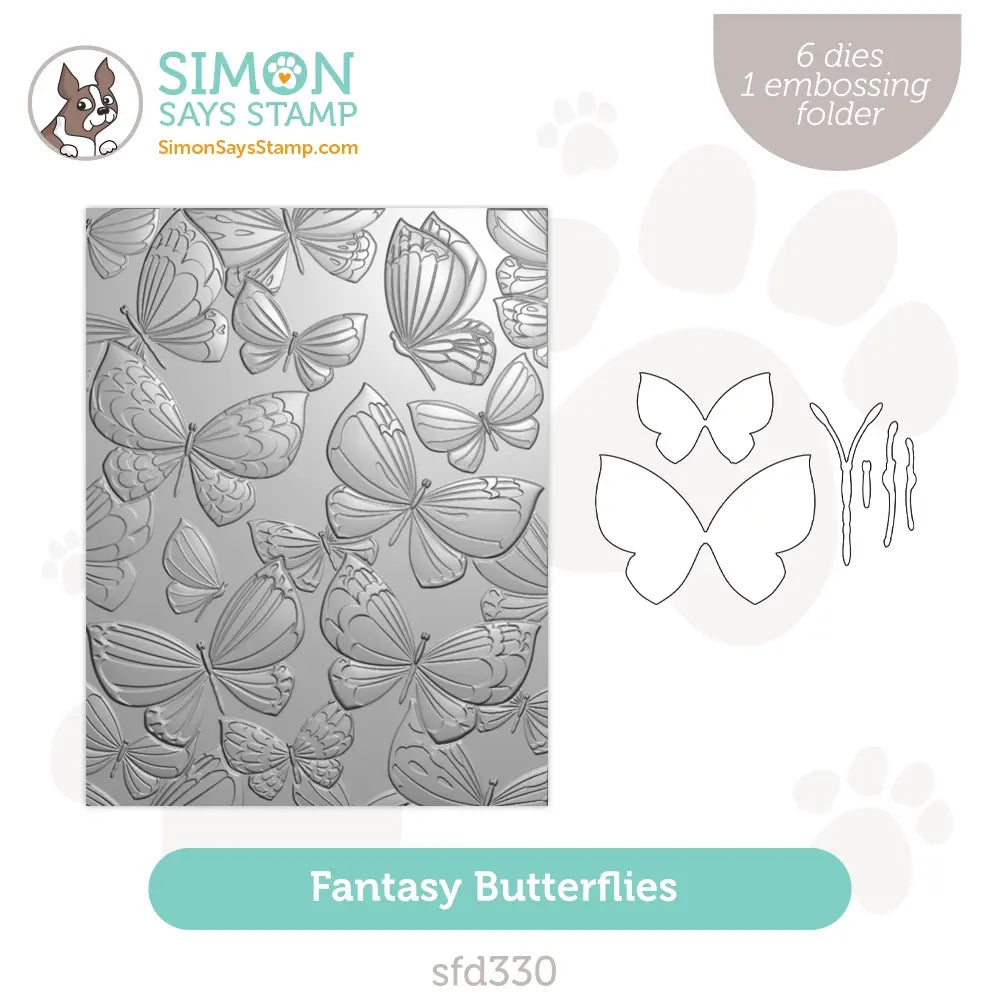 Simon Says Stamp Embossing Folder And Dies Fantasy Butterflies sfd330 Out Of This World