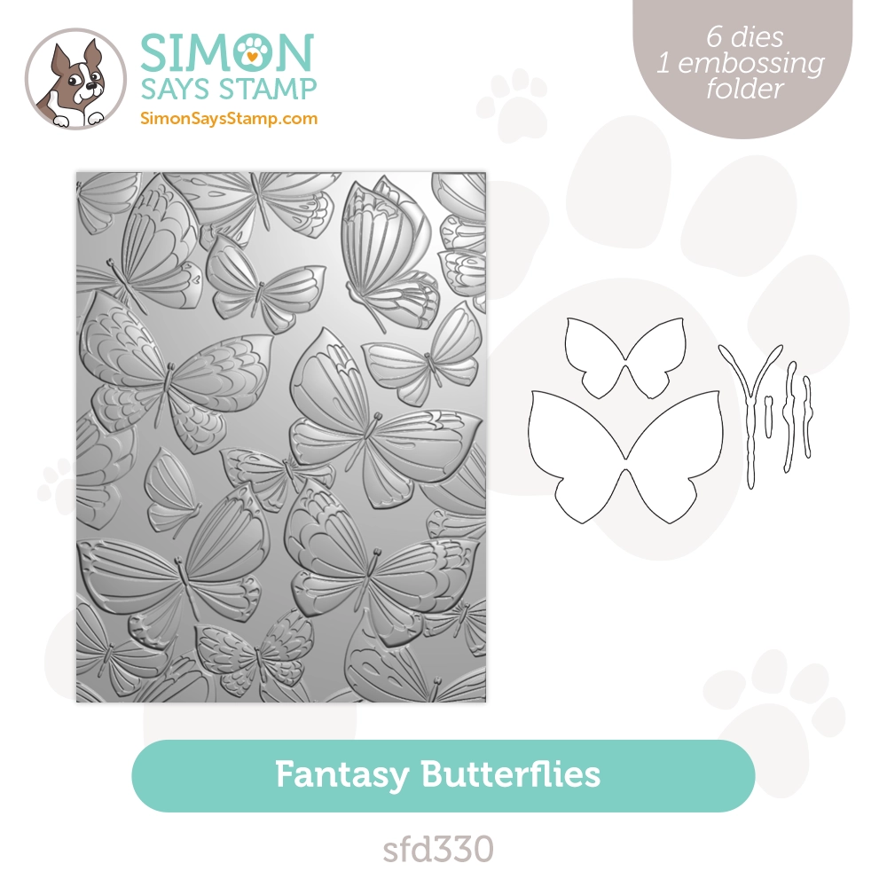 Simon Says Stamp Embossing Folder And Dies Fantasy Butterflies sfd330 Out Of This World