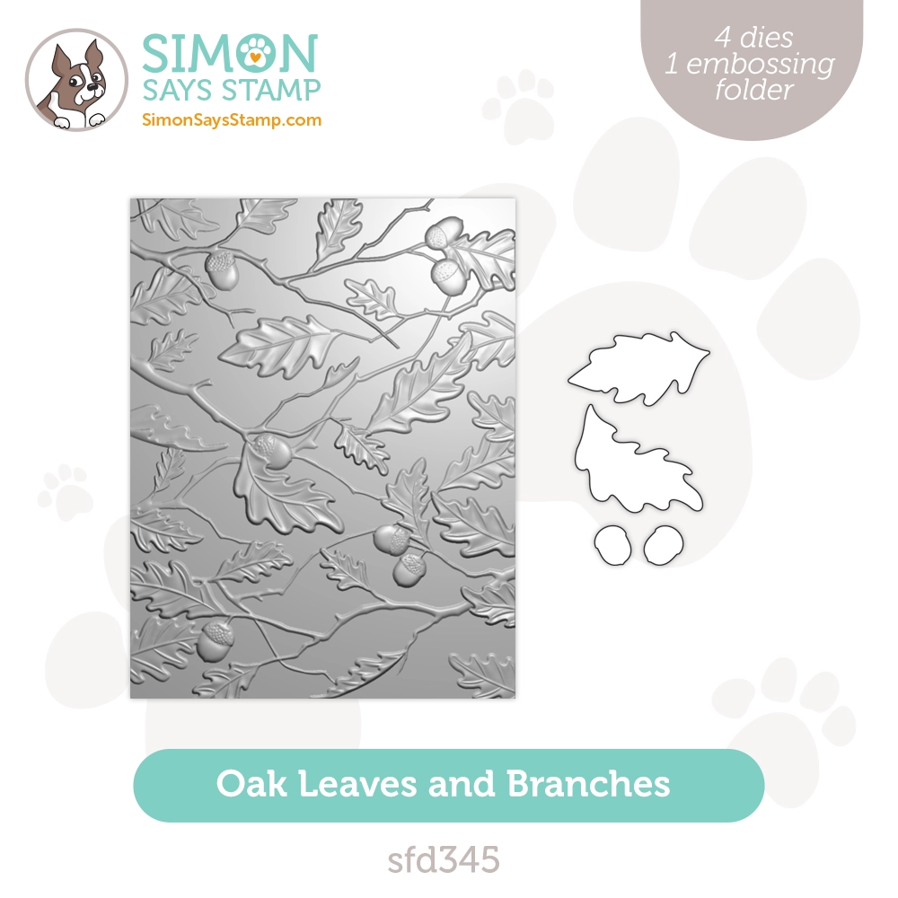 Simon Says Stamp Embossing Folder And Dies Oak Leaves And Branches sfd345 Season Of Wonder