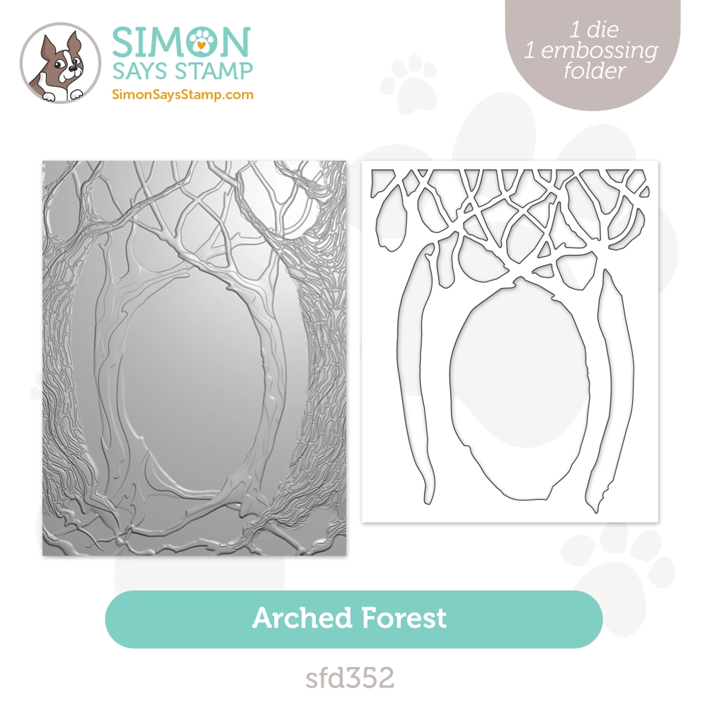 Simon Says Stamp Embossing Folder And Cutting Dies Arched Forest sfd352 Stamptember