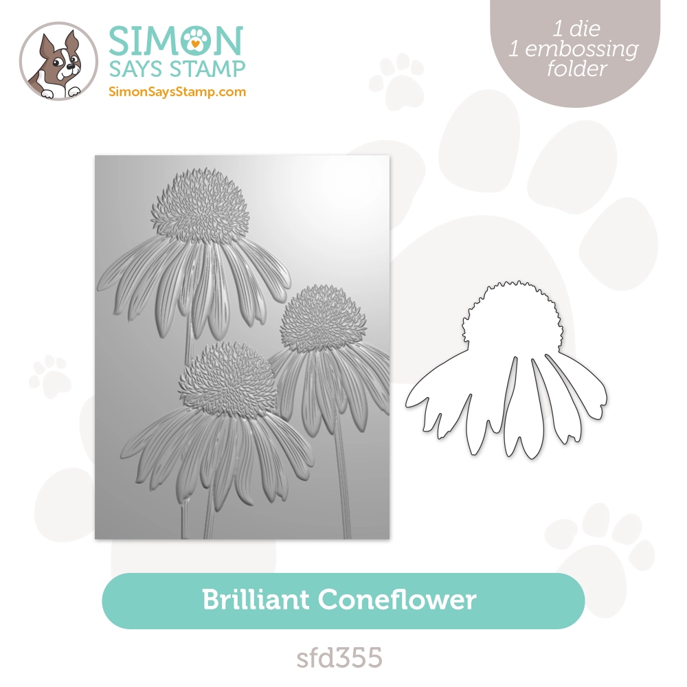Simon Says Stamp Embossing Folder And Cutting Die Brilliant Coneflower sfd355 Stamptember