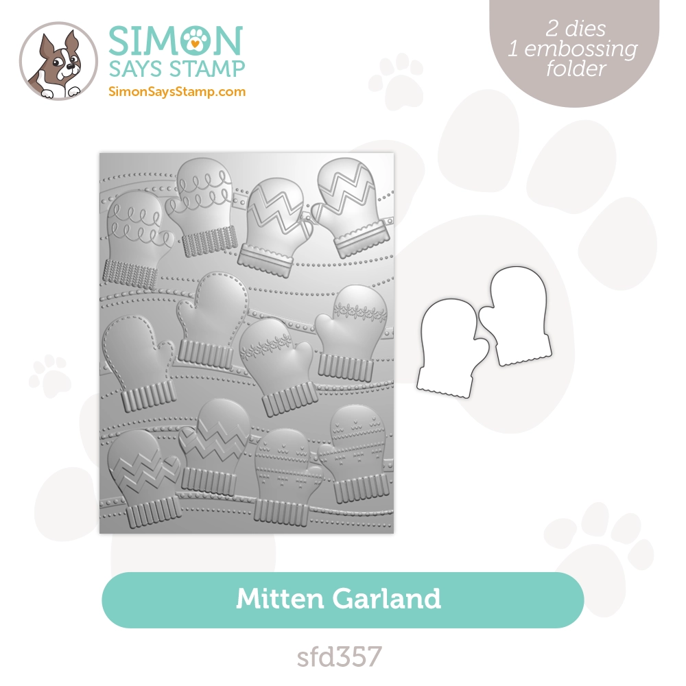 Simon Says Stamp Embossing And Dies Mitten Garland sfd357 Season Of Wonder