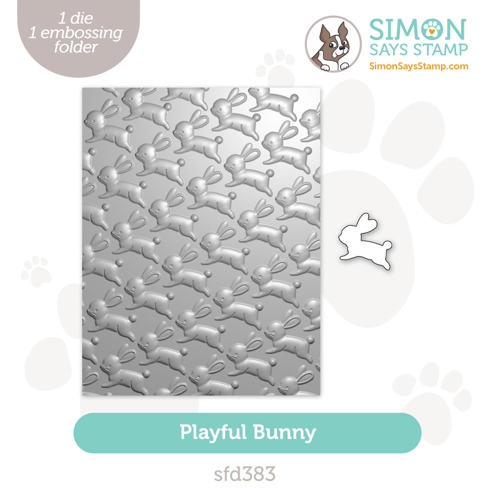 Simon Says Stamp Embossing Folder Playful Bunny sfd383