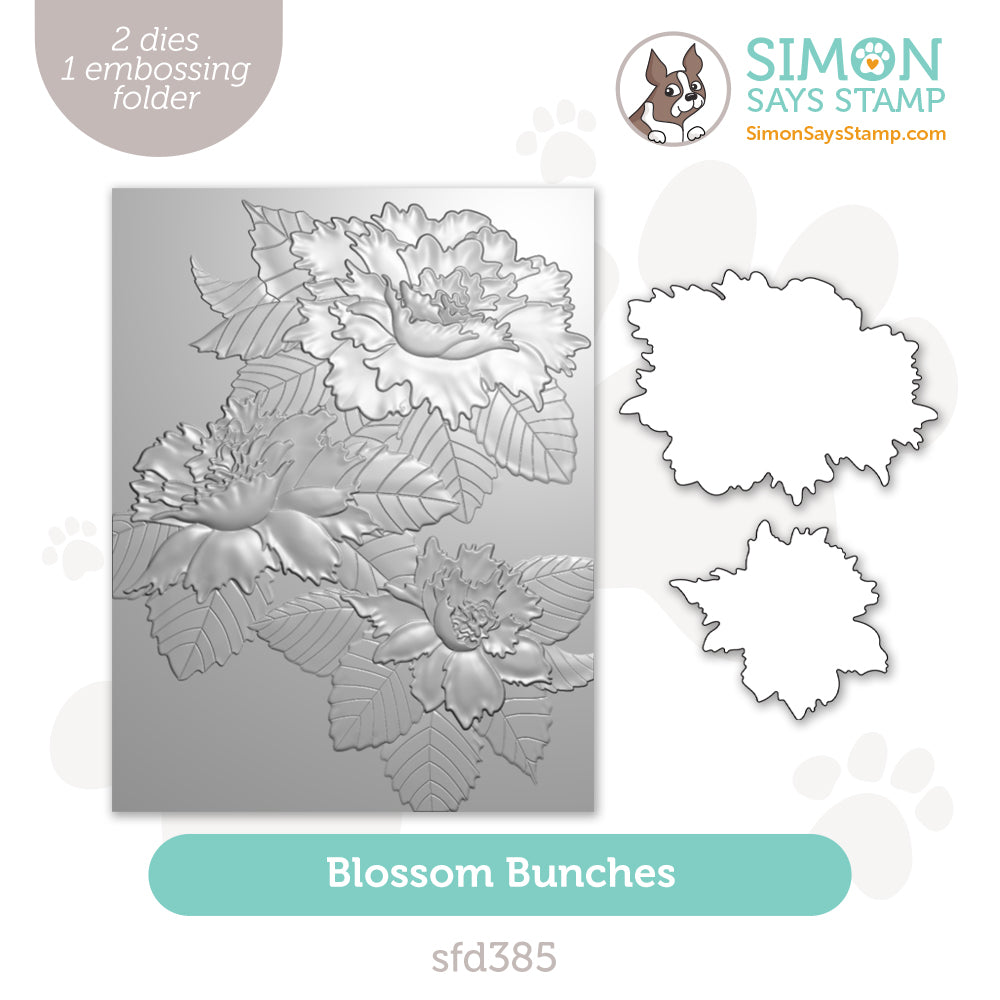 Simon Says Stamp Embossing Folder and Cutting Dies Blossom Bunches sfd385 Celebrate