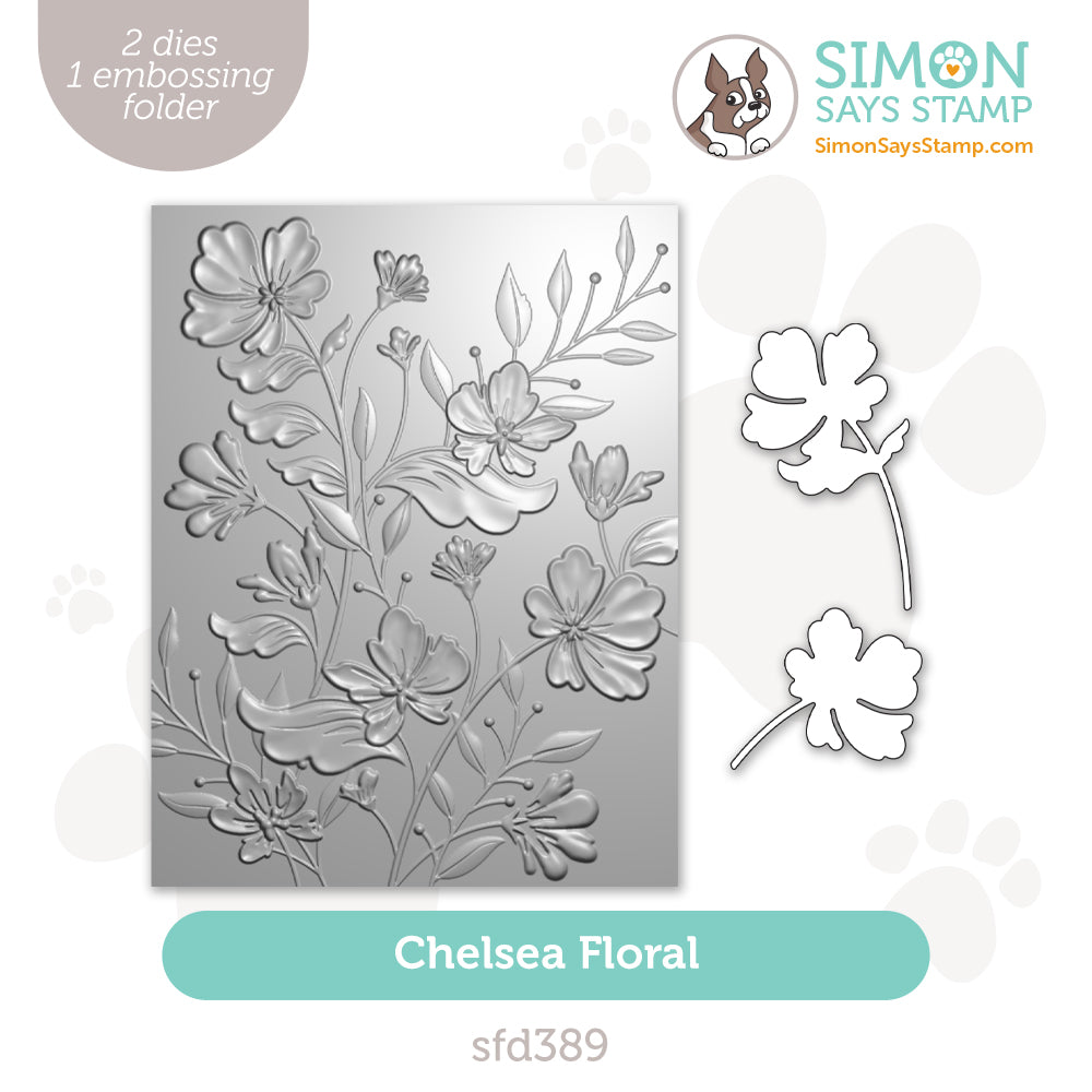 Simon Says Stamp Embossing Folder and Cutting Dies Chelsea Floral sfd389 Celebrate