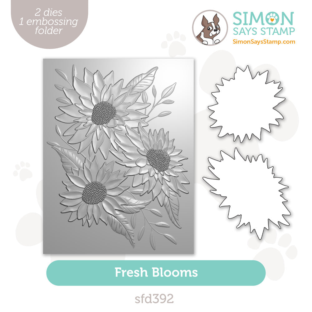 Simon Says Stamp Embossing Folder and Cutting Dies Fresh Blooms sfd392 Cheering for You