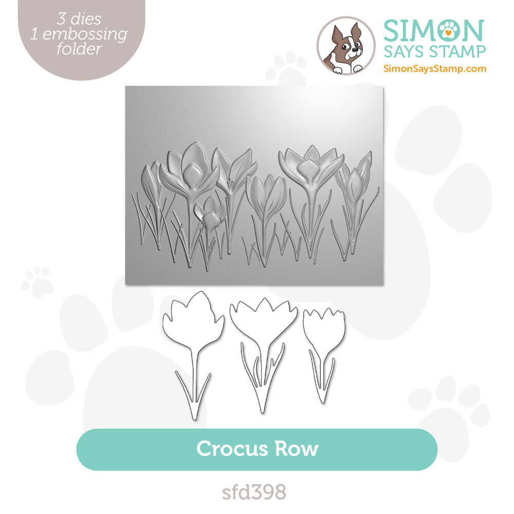 Simon Row Simon Says Stamp Embossing Folder and Cutting Dies Crocus Row sfd398 B