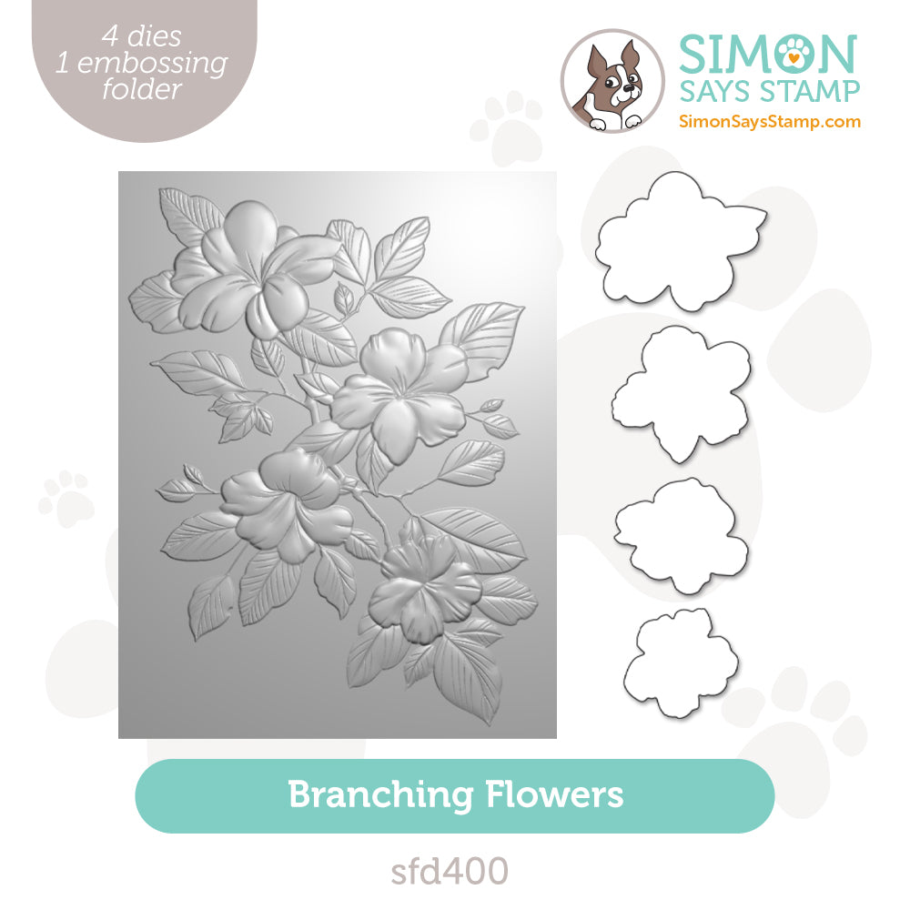 Simon Says Stamp Embossing Folder and Cutting Dies Branching Flowers sfd400 Be Bold