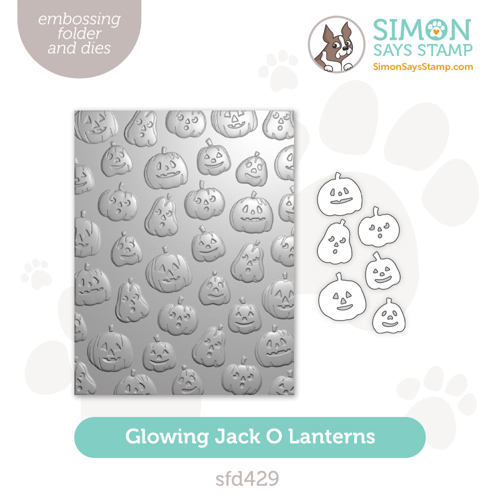 Simon Says Stamp Embossing Folder and Cutting Dies Glowing Jack O Lanterns sfd429 Sweet Wishes