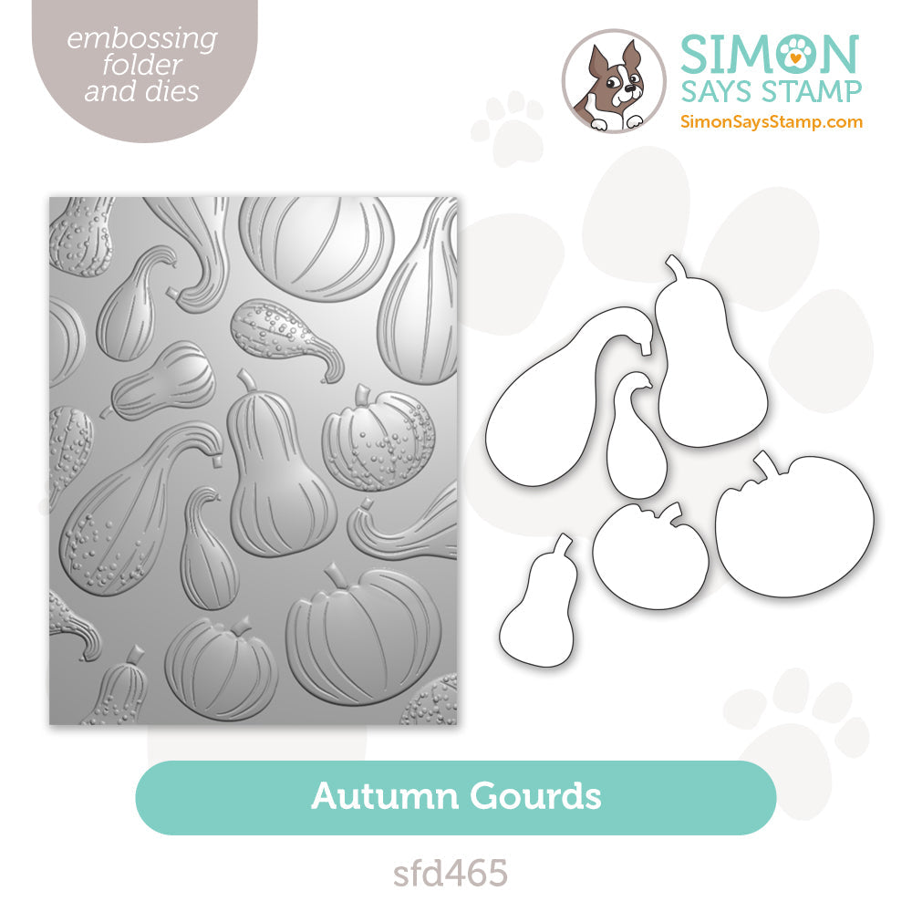 Simon Says Stamp Embossing Folder And Cutting Dies Autumn Gourds sfd465 Stamptember