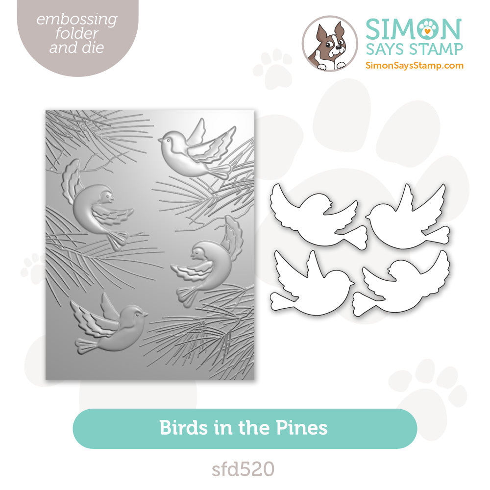 Simon Says Stamp Embossing Folder and Cutting Dies Birds in the Pines sfd520 DieCember