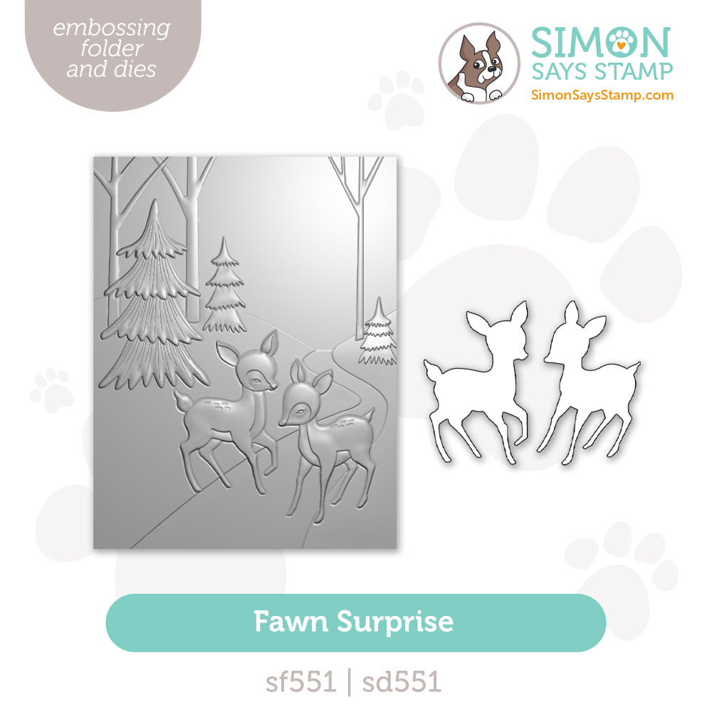 Simon Says Stamp Embossing Folder And Cutting Dies Fawn Surprise sfd551set