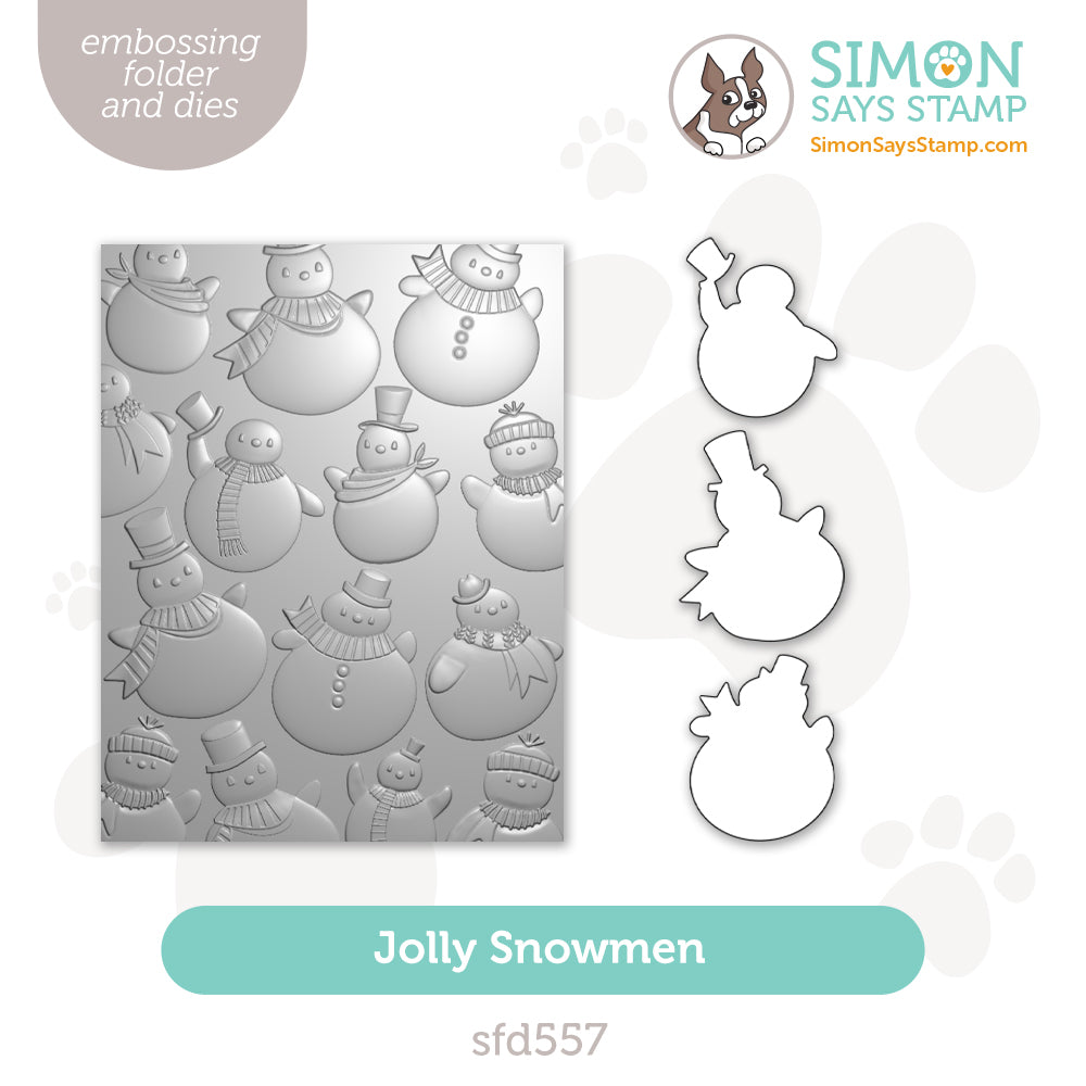 Simon Says Stamp Embossing Folder and Cutting Dies Jolly Snowmen sfd557 DieCember
