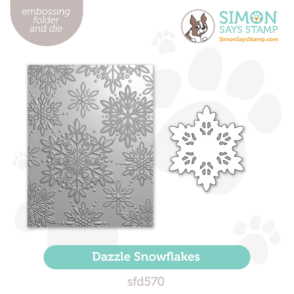 Simon Says Stamp Embossing Folder and Cutting Die Dazzle Snowflakes sf