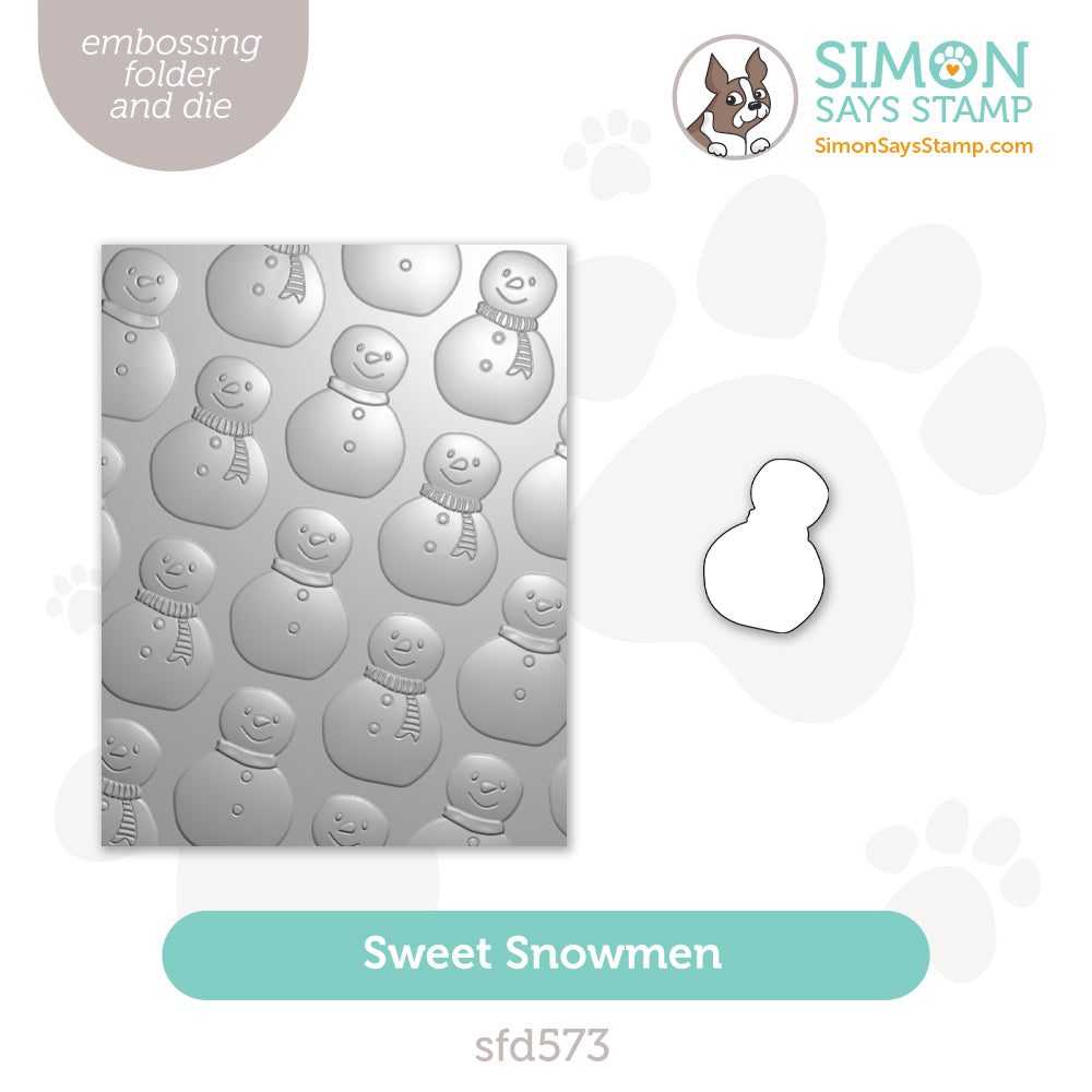 Simon Says Stamp Embossing Folder and Cutting Die Sweet Snowmen sfd573 DieCember