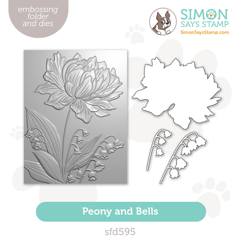 Simon Says Stamp Embossing Folder and Cutting Dies Peony and Bells sfd