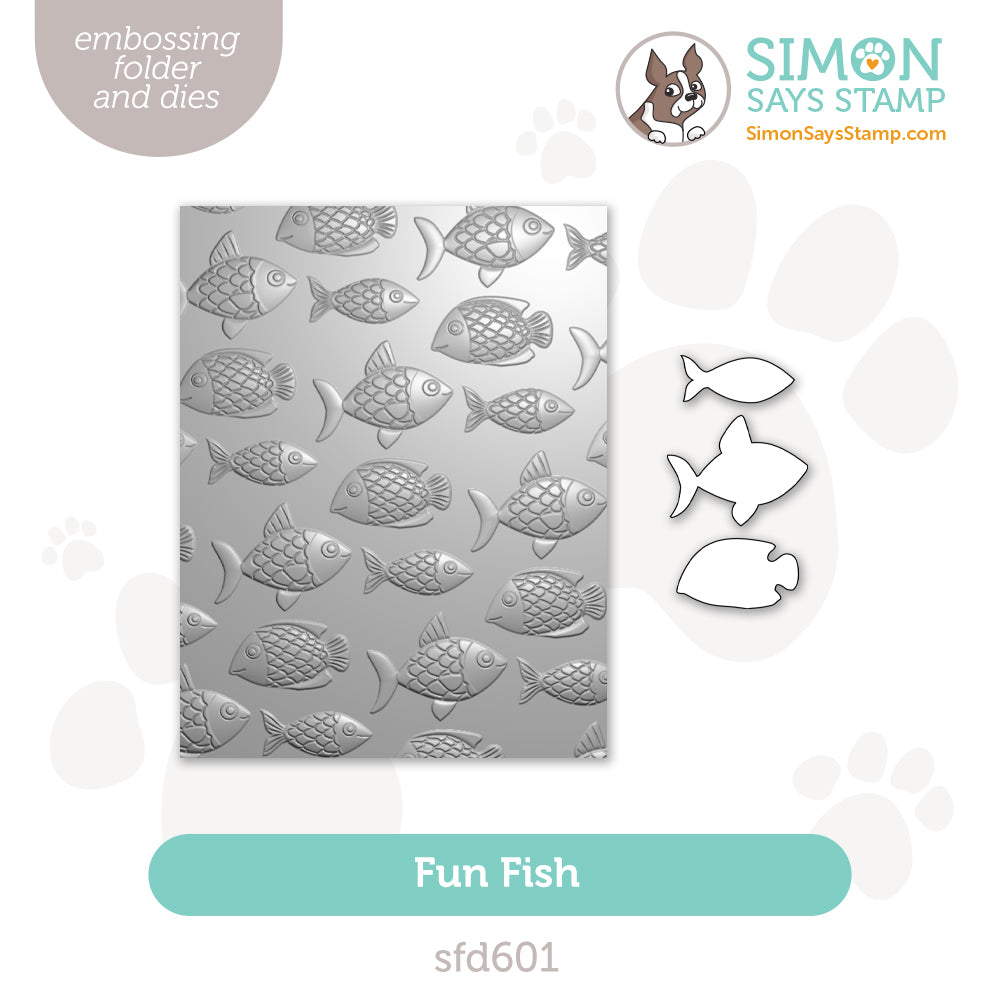 Simon Says Stamp Embossing Folder and Cutting Dies Fun Fish sfd601 Shine On