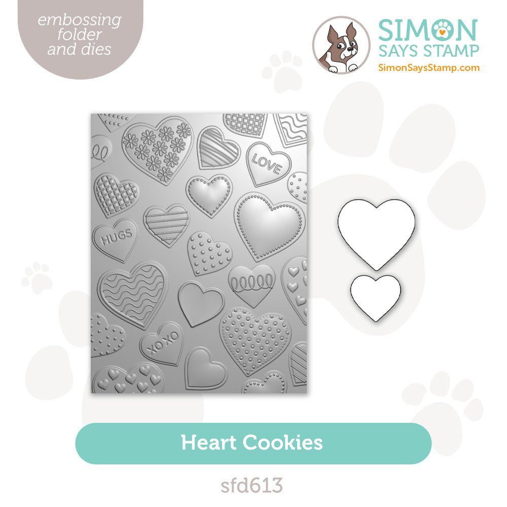 Simon Says Embossing Folder and Cutting Dies Heart Cookies sfd613