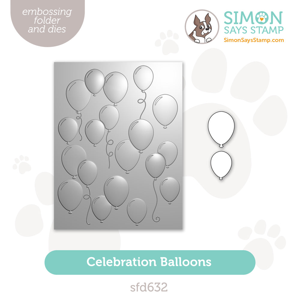 Simon Says Stamp Embossing Folder and Cutting Dies Celebration Balloons sfd632