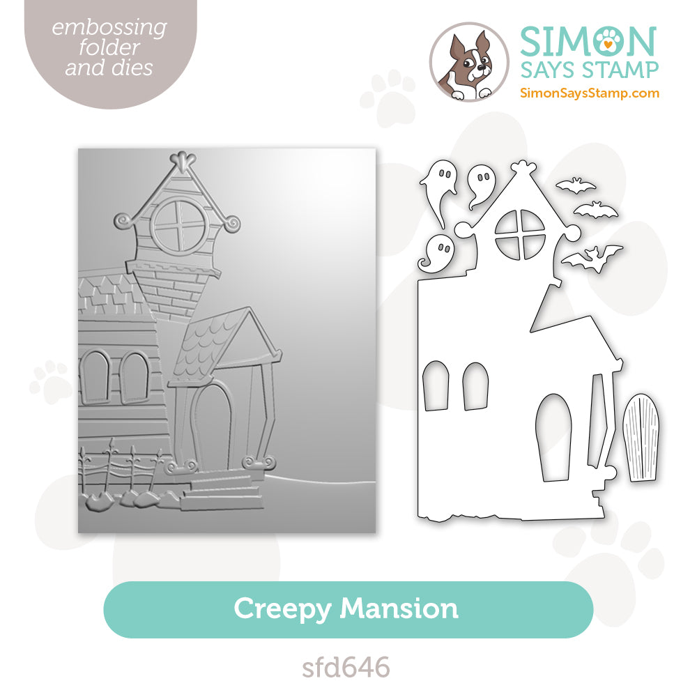 Simon Says Stamp Embossing Folder And Cutting Dies Creepy Mansion sfd646