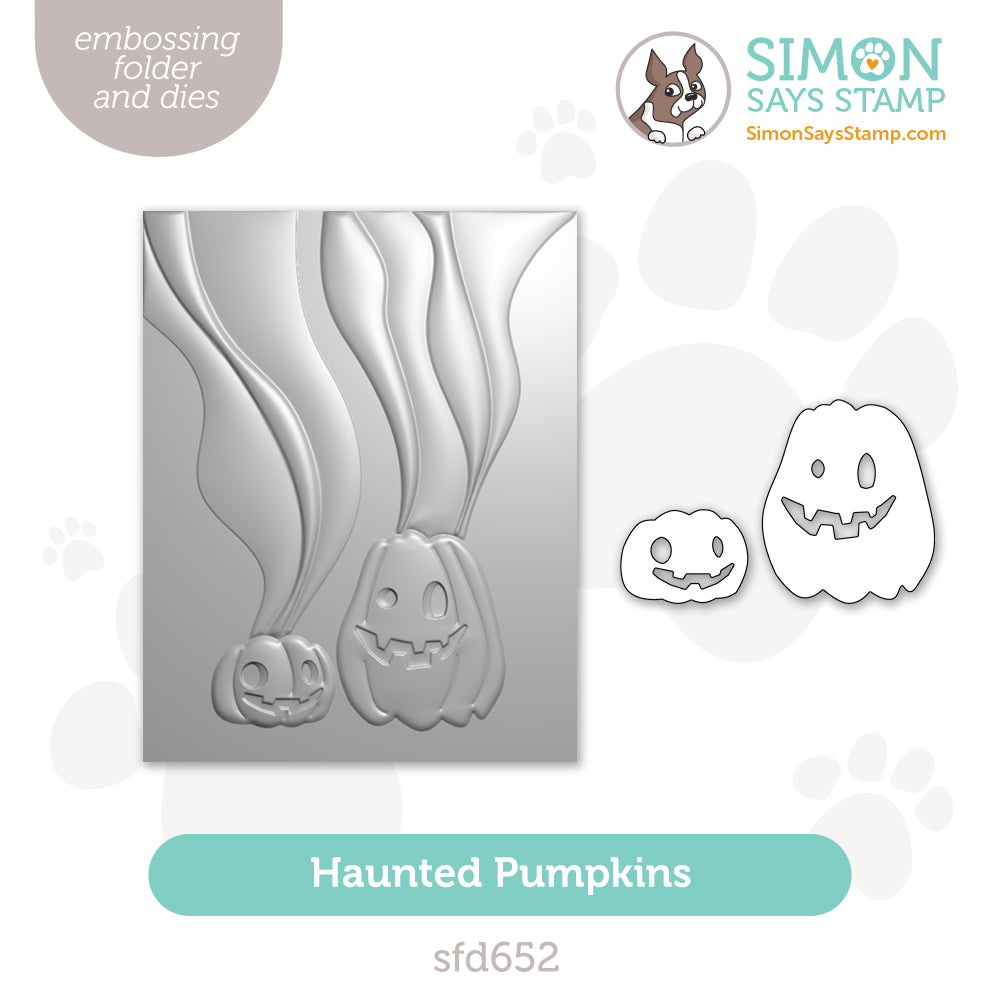Simon Says Stamp Embossing Folder and Cutting Dies Haunted Pumpkins sfd652 Sending Cheer