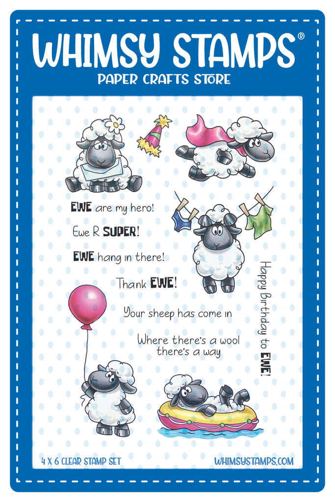 Whimsy Stamps Sheepish Moments Clear Stamps c1436