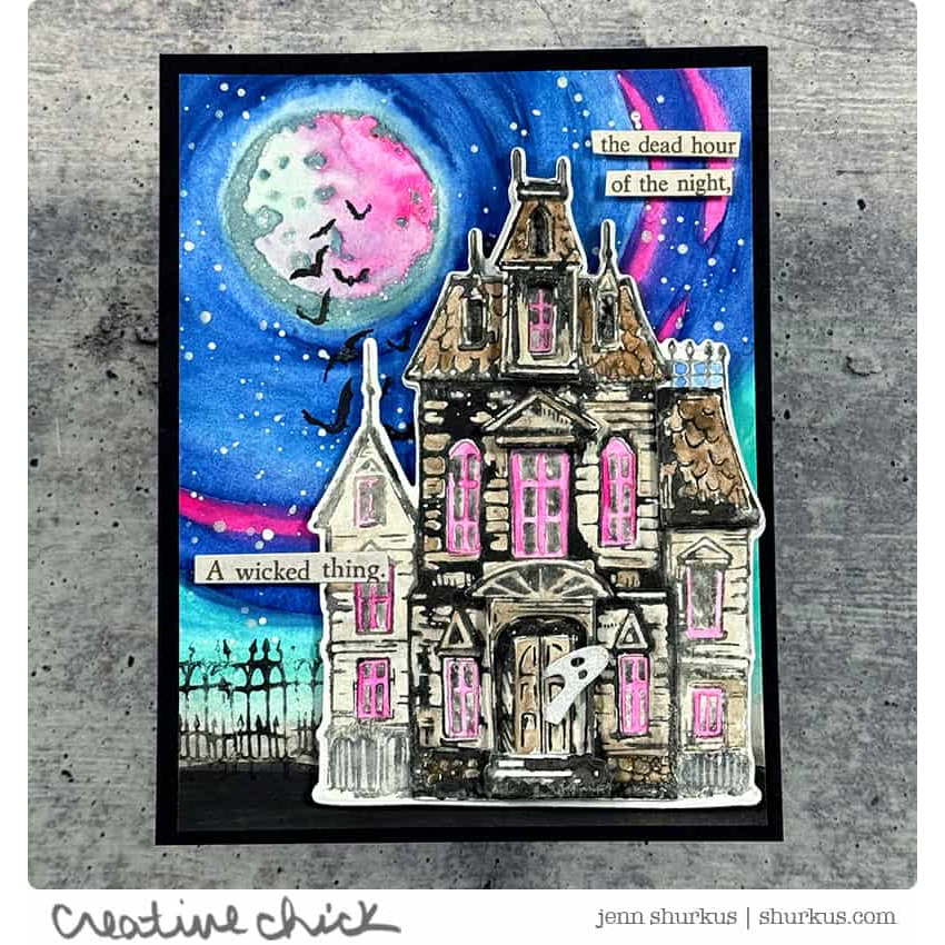 Tim Holtz Sketch Manor Stamps with Simon Says Stamp Dies Bundle setsm25 Halloween Card | color-code:ALT03