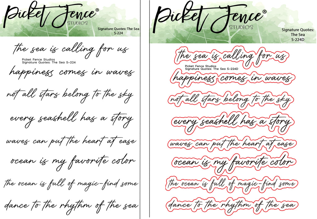 Picket Fence Studios Signature Quotes: The Sea Stamp and Die Bundle