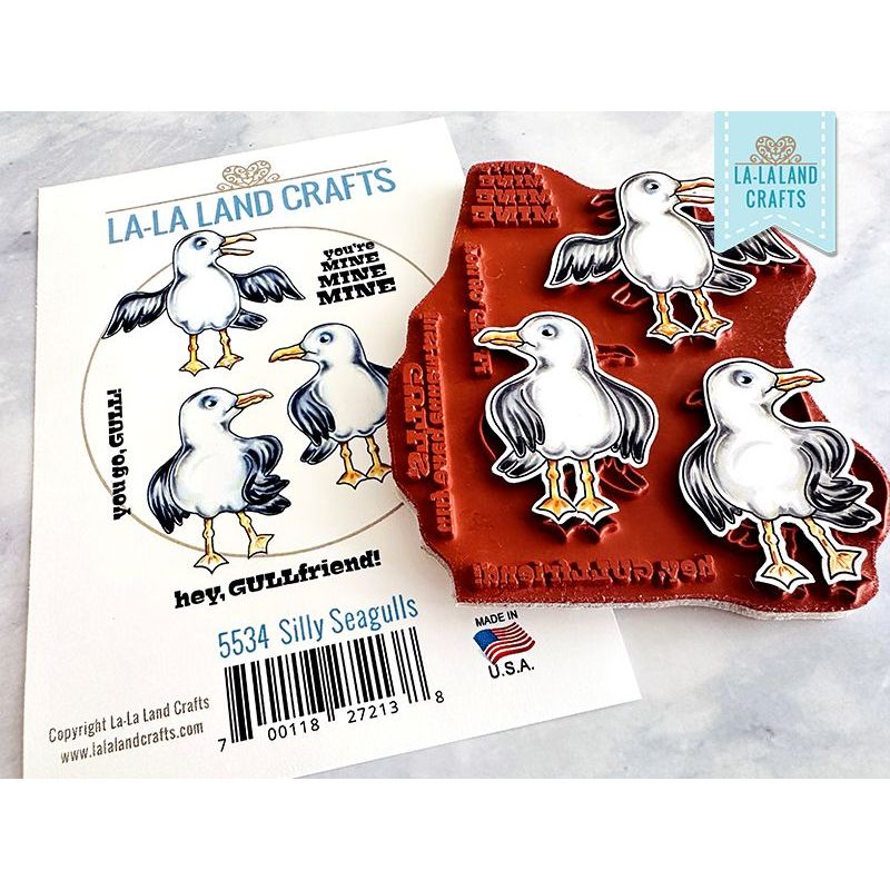 La-La Land Crafts Cling Stamp Silly Seagulls 5534 Seagulls