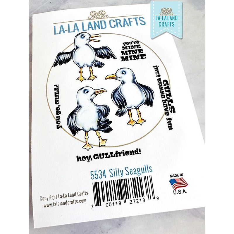 La-La Land Crafts Cling Stamp Silly Seagulls 5534