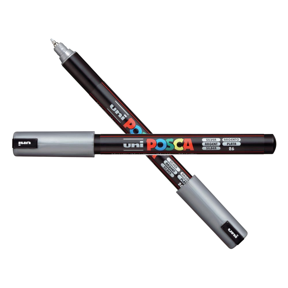 Uni POSCA Silver Extra Fine Metal Tip Paint Marker pc-1mrs