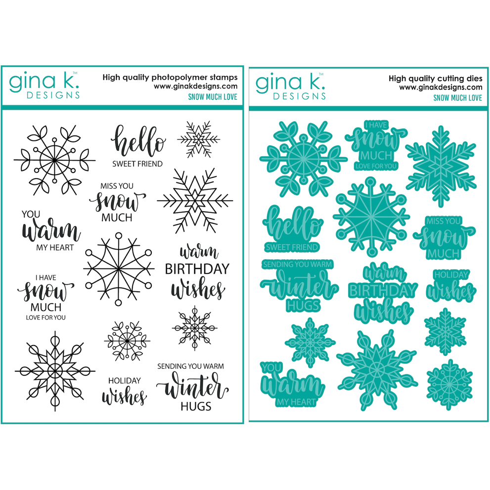 Gina K Designs Snow Much Love Clear Stamps and Dies Set