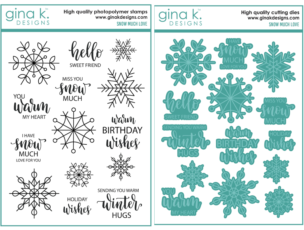 Gina K Designs Snow Much Love Clear Stamps and Dies Set