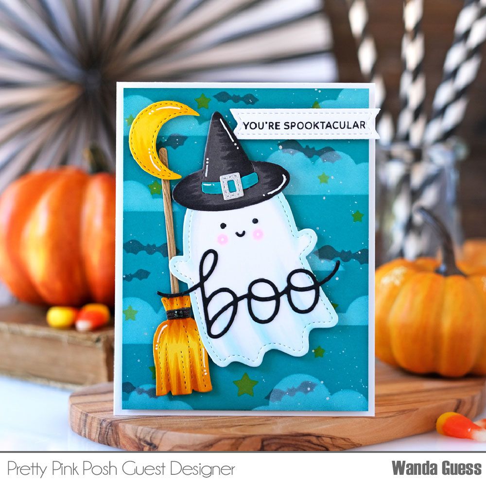 Pretty Pink Posh Large Boo Shadow Dies ghost witch