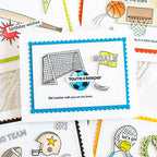 Rainbow Splash Clear Stamps Soccer rs115c Love Card | color-code:ALT02