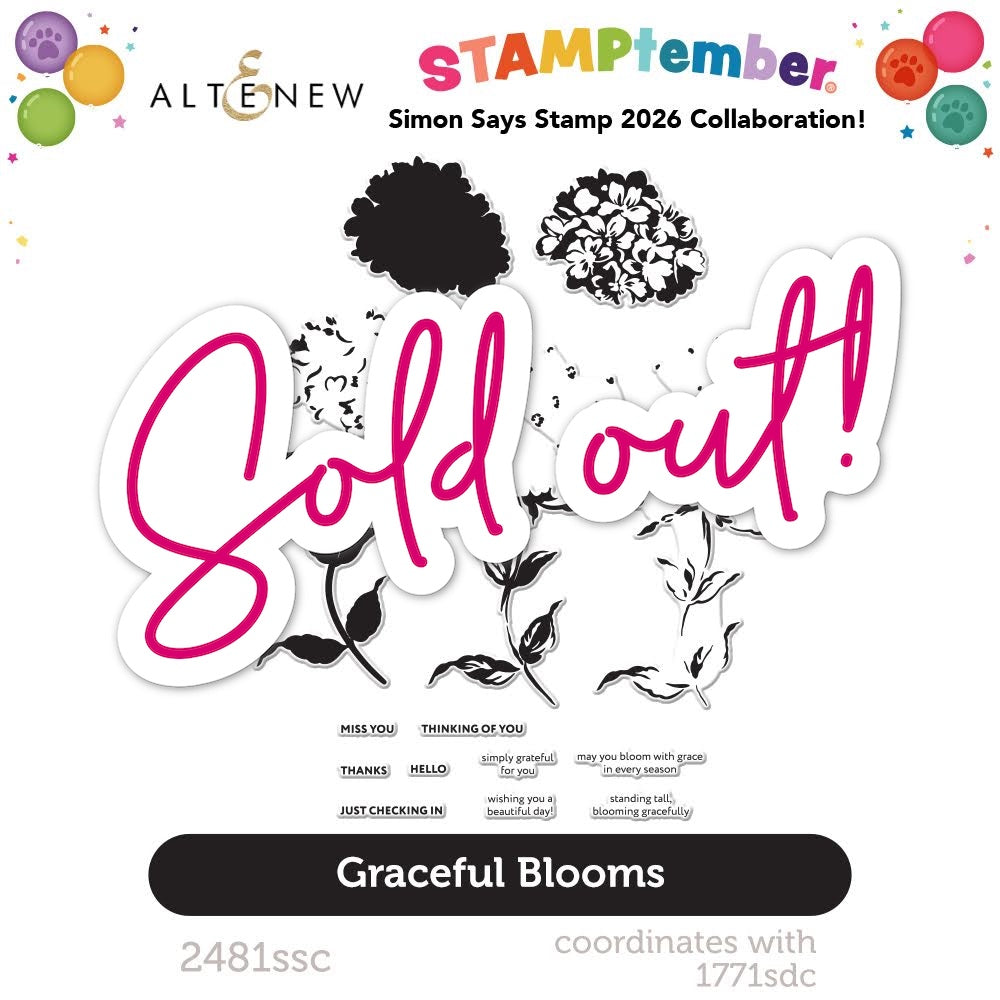 Altenew Graceful Blooms STAMPtember Exclusive Stamps 2481ssc sold out
