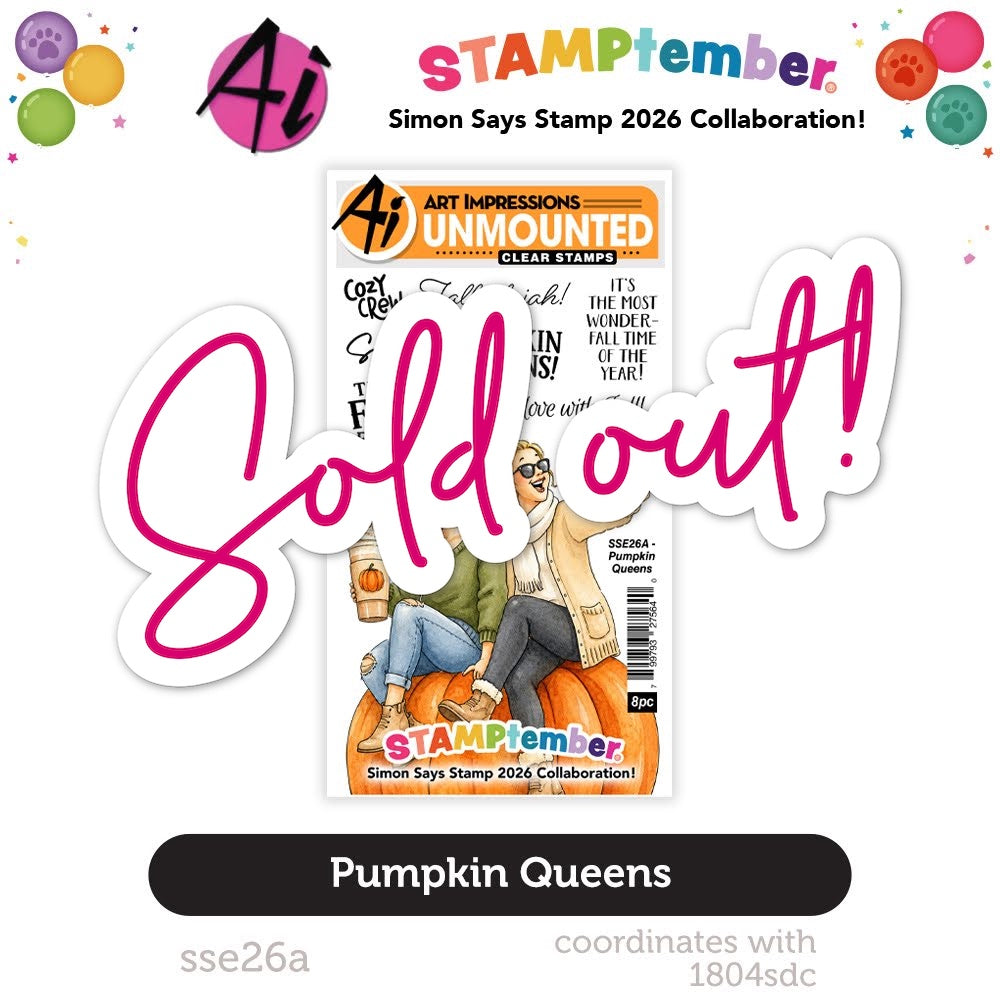 Art Impressions Pumpkin Queens STAMPtember Exclusive Stamps sse26a