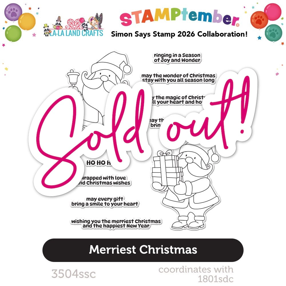 La-La Land Crafts Merriest Christmas STAMPtember Exclusive Stamps 3504ssc sold out