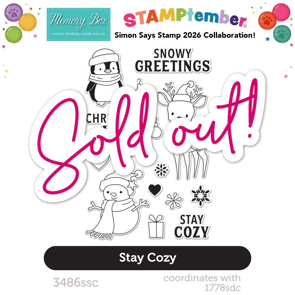 Memory Box Stay Cozy STAMPtember Exclusive Stamps 3486ssc