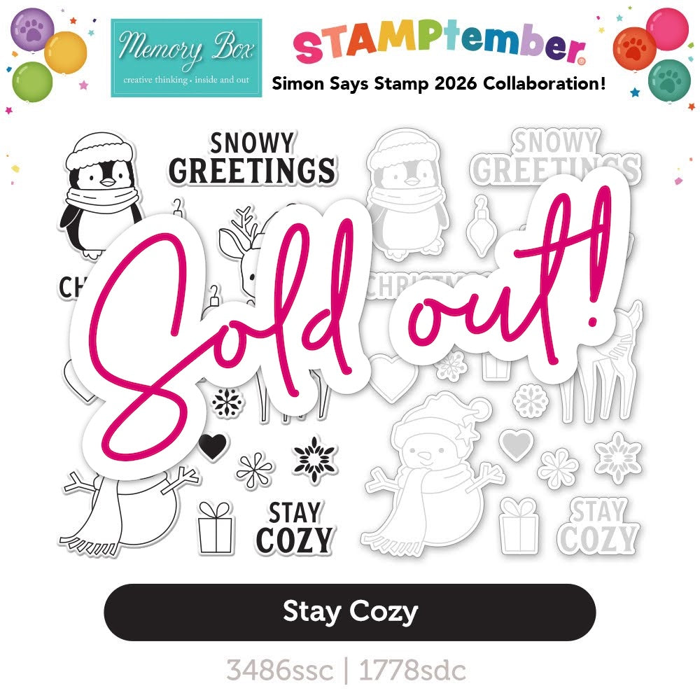 Memory Box Stay Cozy STAMPtember Exclusive Stamps and Dies sold out