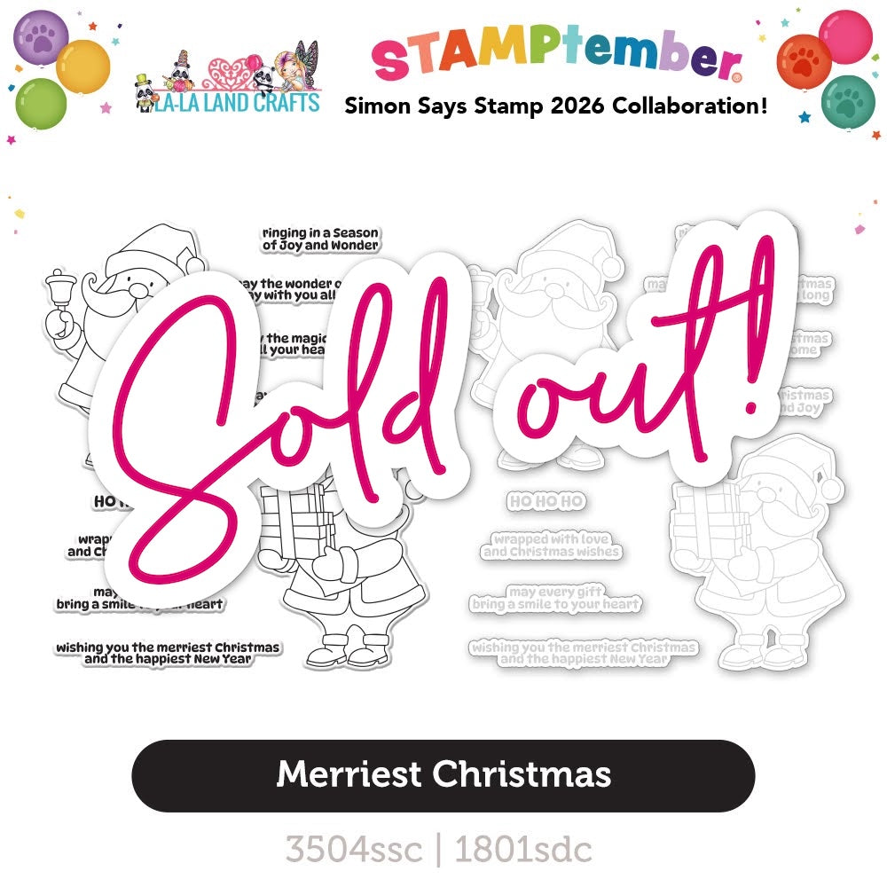 La-La Land Crafts Merriest Christmas STAMPtember Exclusive Stamps and Dies sold out