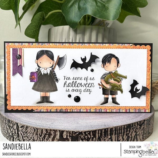 Stamping Bella Spooky Sentiment Cling Stamps eb1247 halloween every day