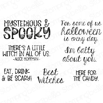 Stamping Bella Spooky Sentiment Cling Stamps eb1247