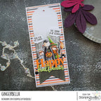 Stamping Bella Spooky Sentiment Cling Stamps eb1247 trick or treat