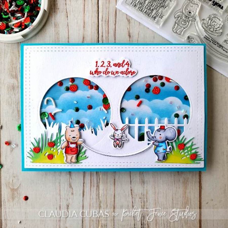 Picket Fence Studios Strawberry Daiquiri Sequin Mix Plus sqc-188 adore card