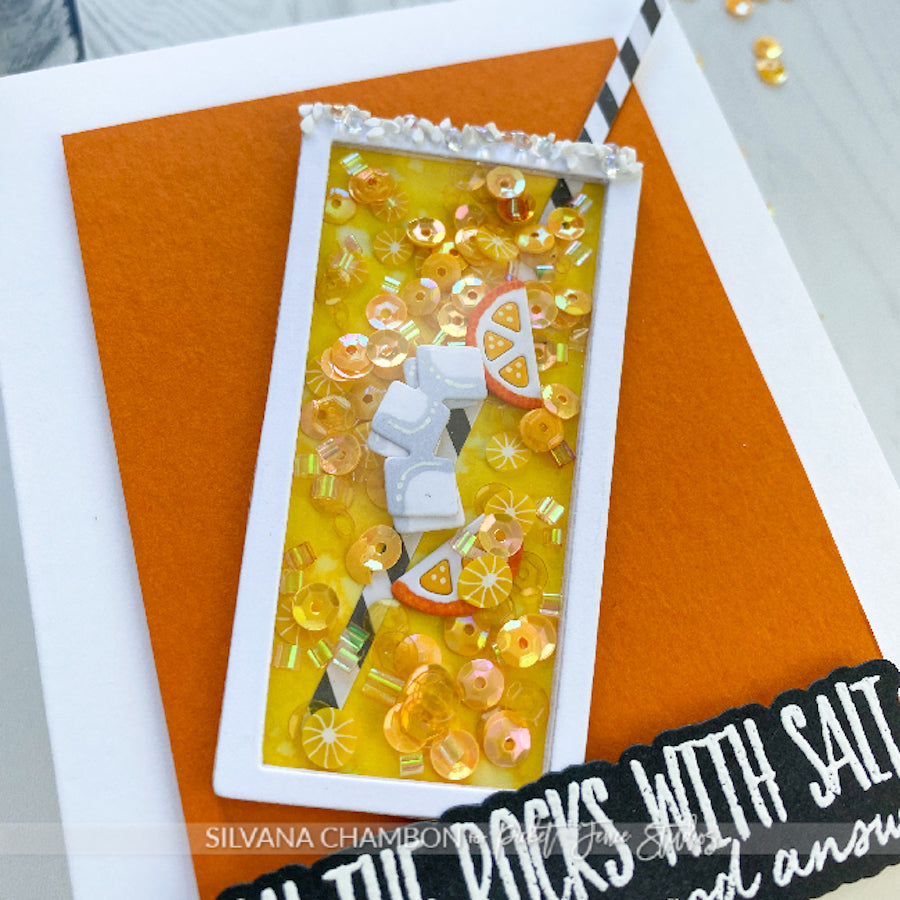 Picket Fence Studios Mimosa Sequin Mix Plus sqc-190 drink card