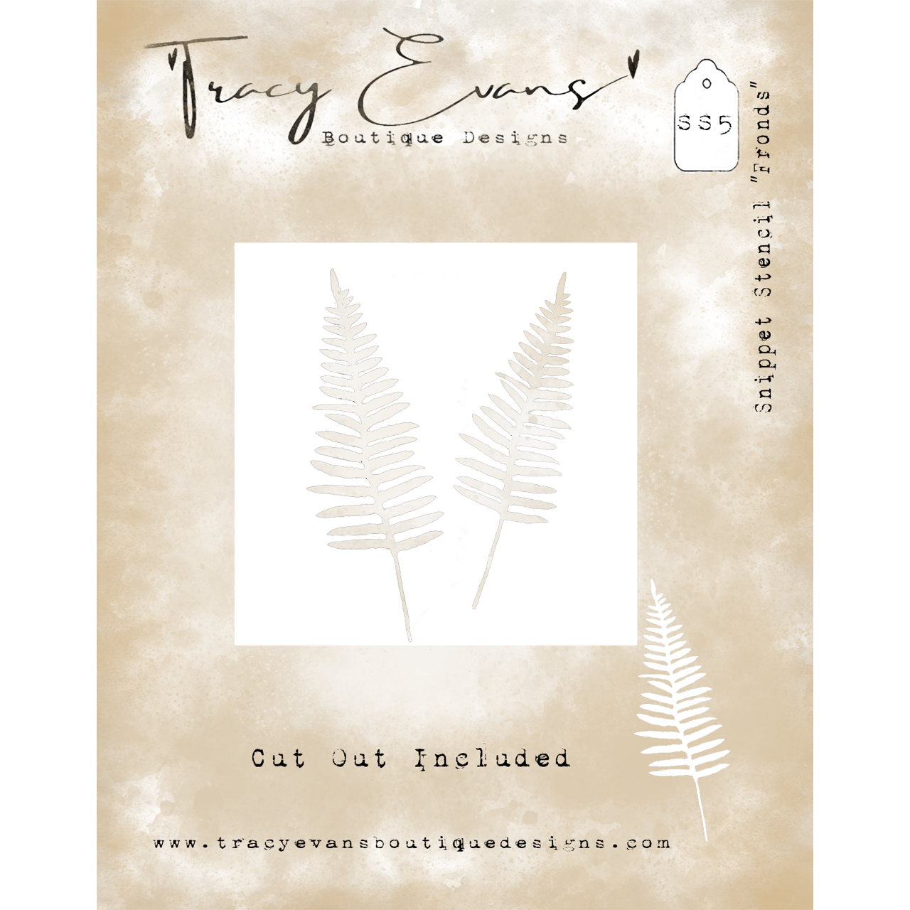 Tracy Evans Boutique Designs Fronds Snippet Stencil ss5